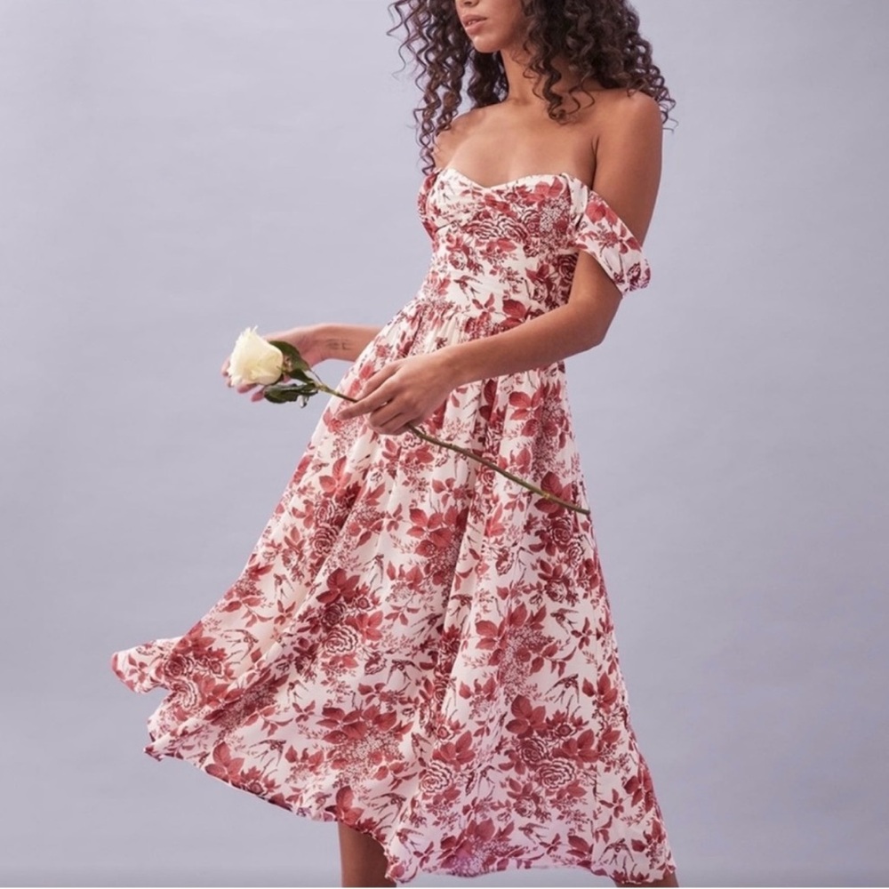 Reformation Violet Dress in Toile de Jouy Red Dress Size 0